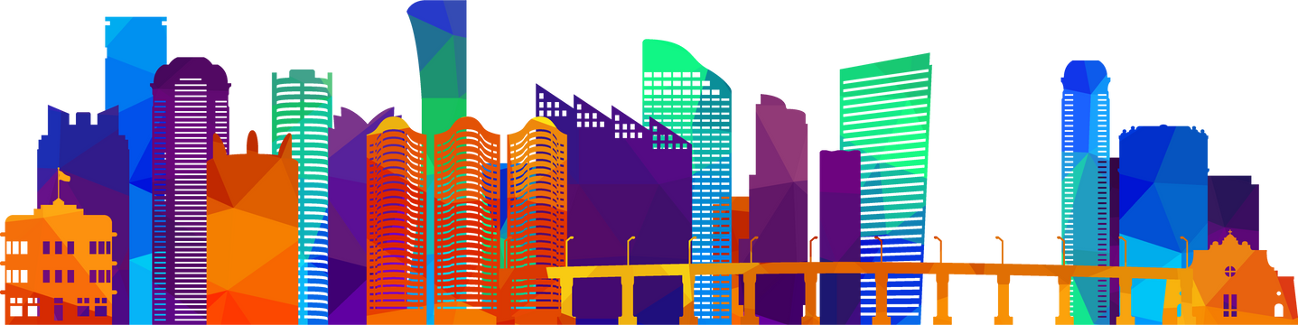 Colorful City Buildings